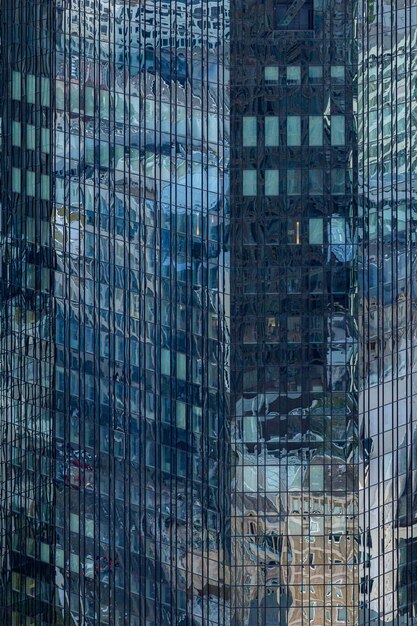 High rise building in a glass facade in Frankfurt, Germany
