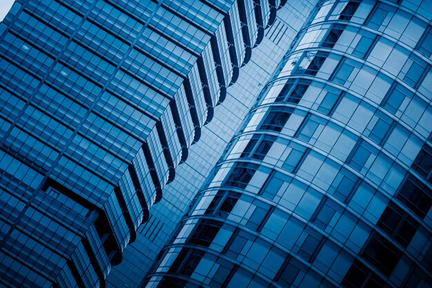 high-rise buildings in blue tone