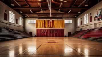 Foto gratuita sfondo di palestra di basket del liceo