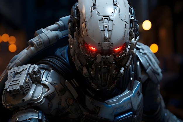 High tech cyborg warrior background