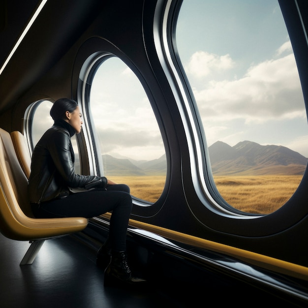 High tech futuristic urban travel for people