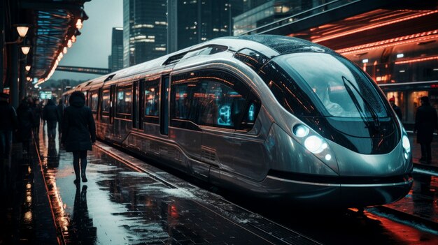 High tech futuristic urban travel for people