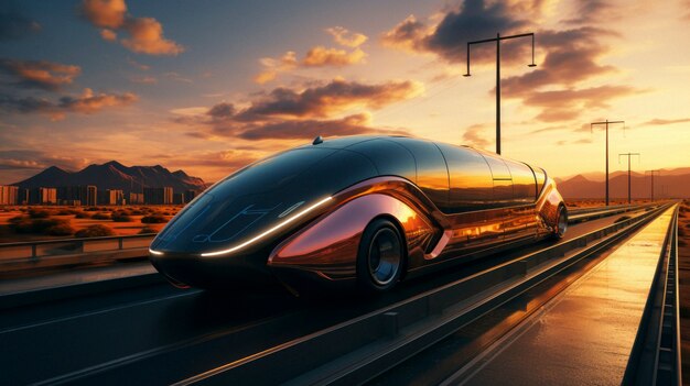 High tech futuristic urban travel for people