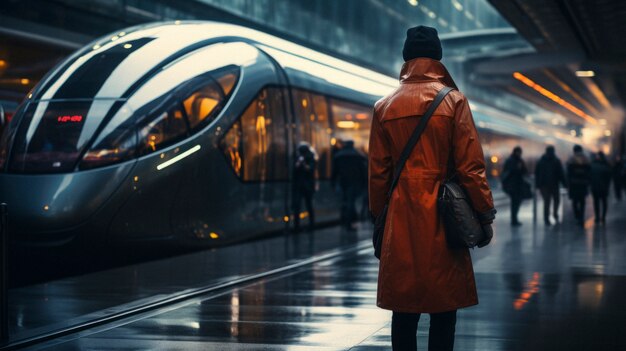 High tech futuristic urban travel for people