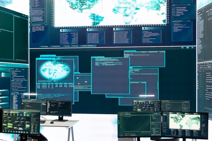 Free Photo high tech governmental cyber security room without staff at work
