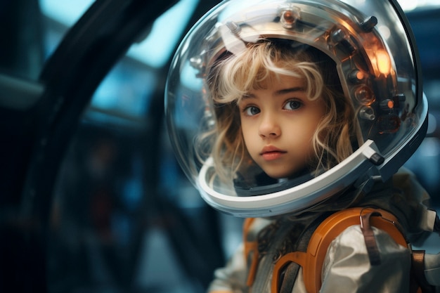 Free photo high tech portrait of young girl with futuristic style