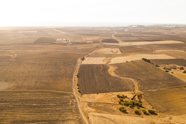 High view dried plains taken by drone