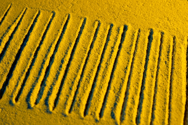 High view of parallel sand lines