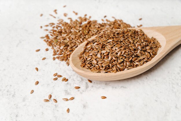 High view spoon with seeds