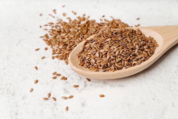 High view spoon with seeds