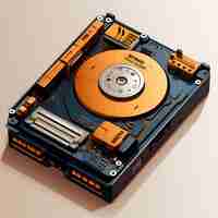 Free photo highly rendering of hard disk drive on white background 3d illustration