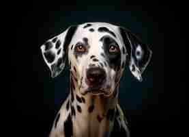 Free photo highresolution photo of dalmatian dog isolated on black background