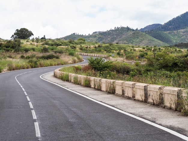 Free photo highway roads with natural landscape