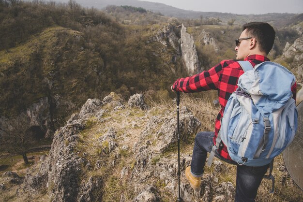 Hiker enjoying the views