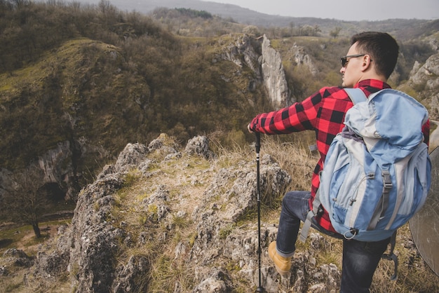 Hiker enjoying the views