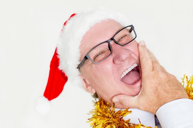 Hilarious man laughing at Christmas party