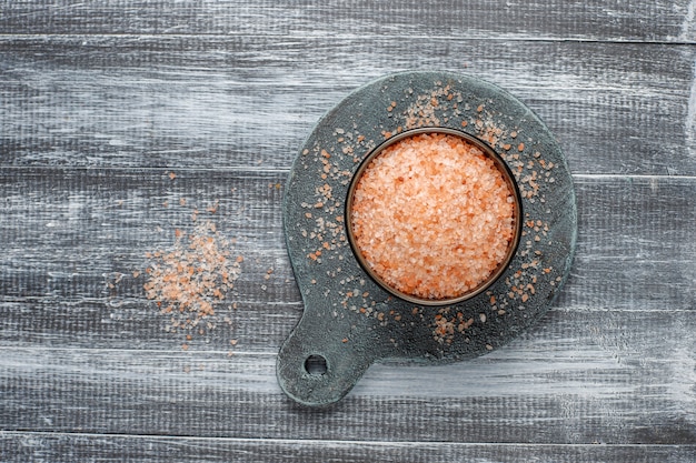 Himalayan pink salt, top view