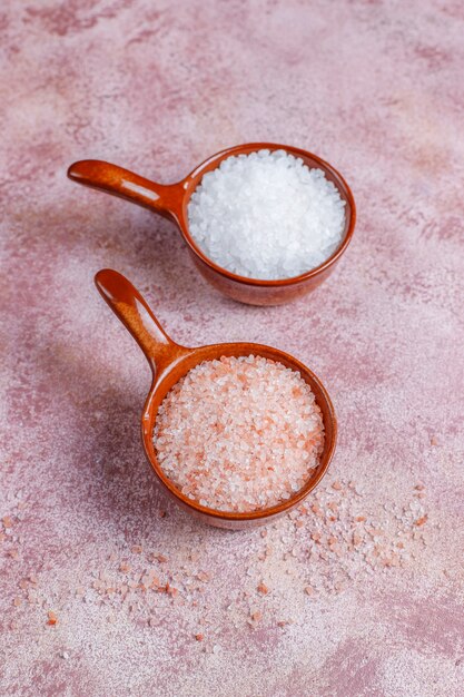 Himalayan pink salt, top view