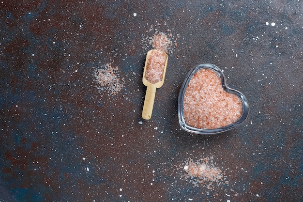 Himalayan pink salt, top view