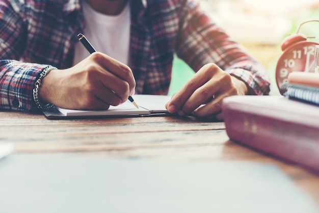 Hipster Businessman Working writing Determine Workspace Lifestyl