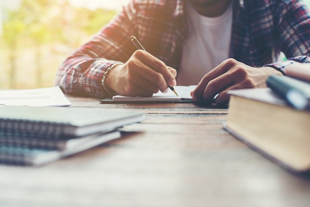 Hipster Businessman Working writing Determine Workspace Lifestyl