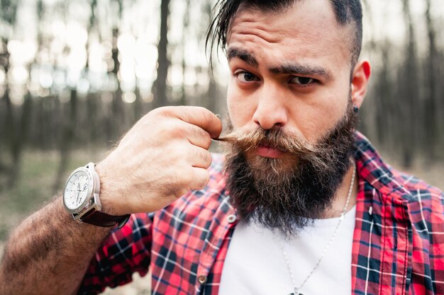 hipster lumberjack axe chainsaw bearded beard