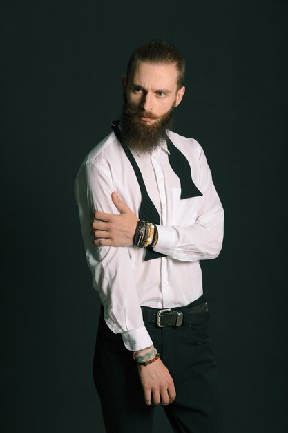 Hipster style bearded man