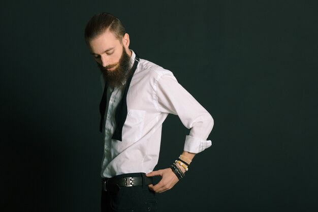 Hipster style bearded man