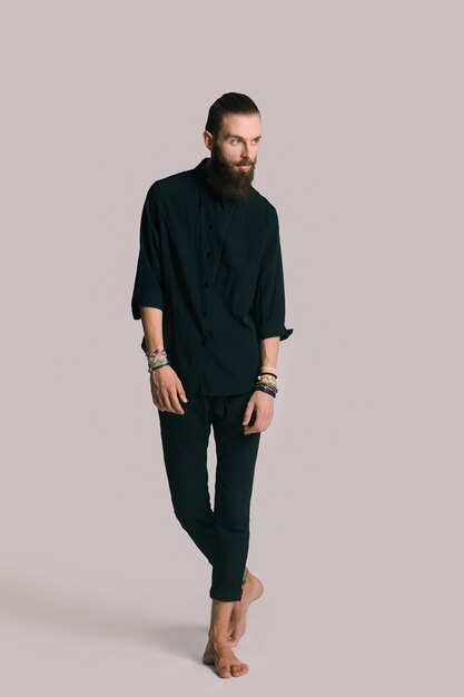 Hipster style bearded man