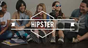 무료 사진 hipster 빈티지 벡터 그래픽 개념