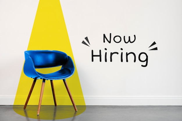 Hiring concept with empty chair