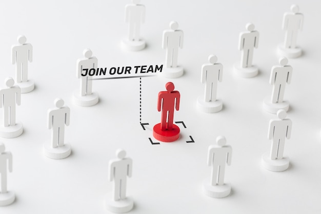 Hiring concept with pawns