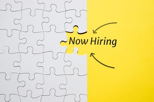 Hiring concept with puzzle pieces