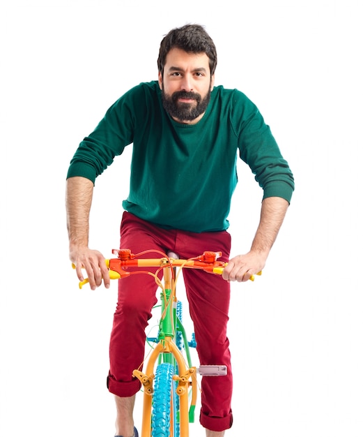 Free photo hispanic model bike latin colorful