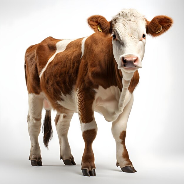 Holstein cattle on white background