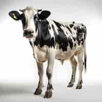 Free photo holstein friesian on white background