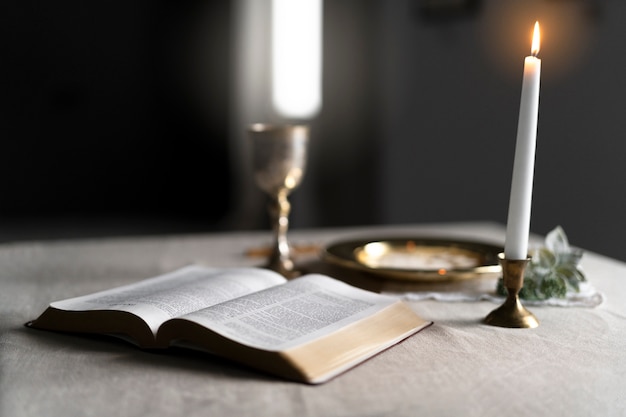 Holy communion concept with bible