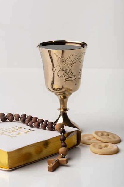 Holy communion concept with bible