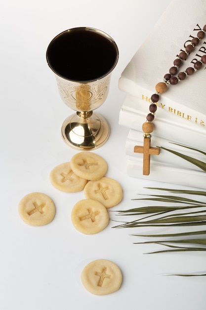 Holy communion concept with bible