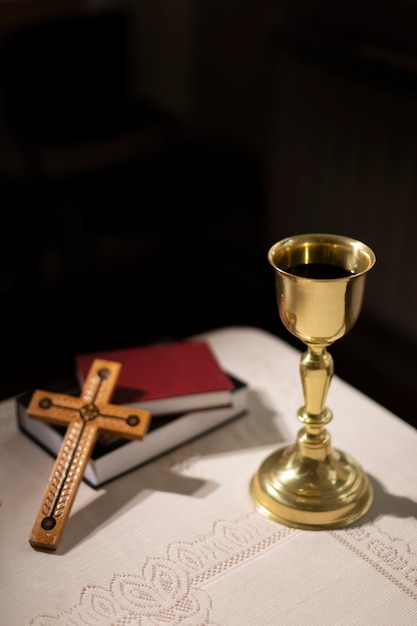 Holy communion concept with bible