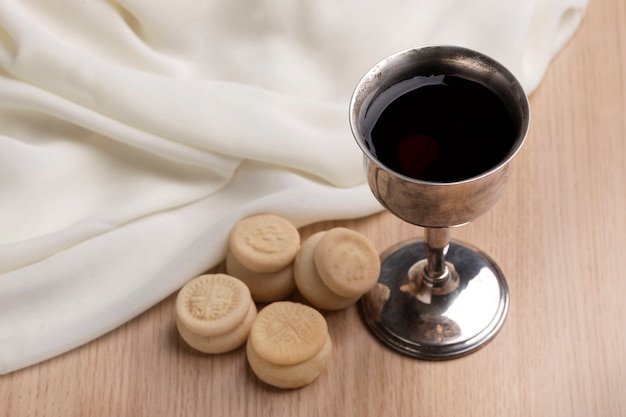 Holy communion concept with wine