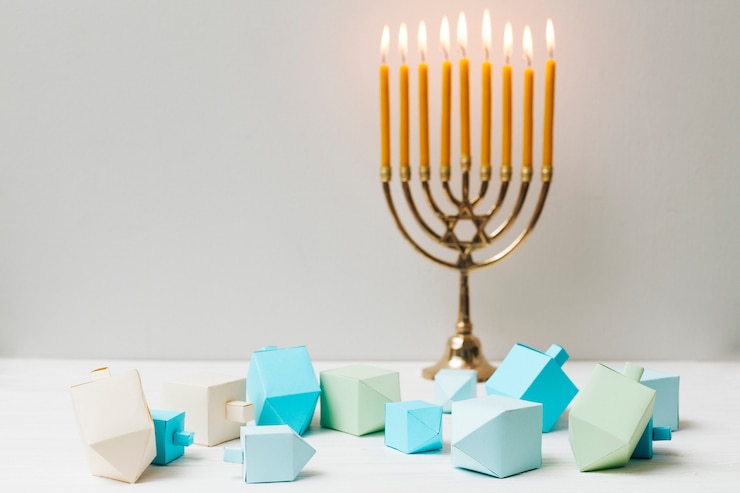 Free Photo holy hanukkah candlestick holder