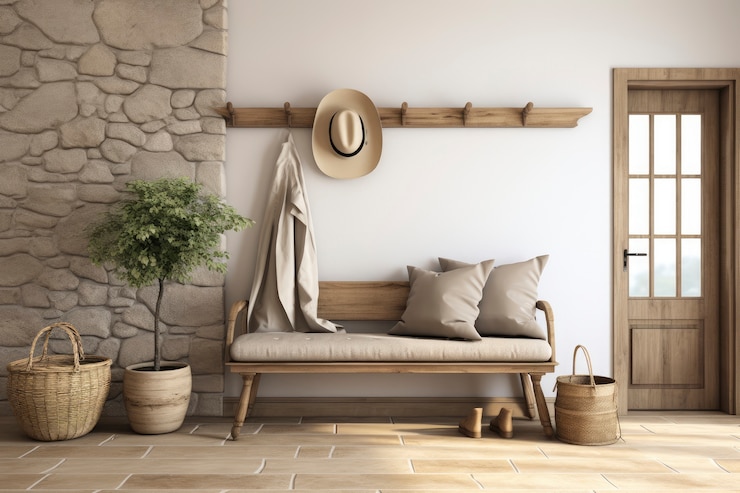 Free Photo home entrance with furniture and modern decor