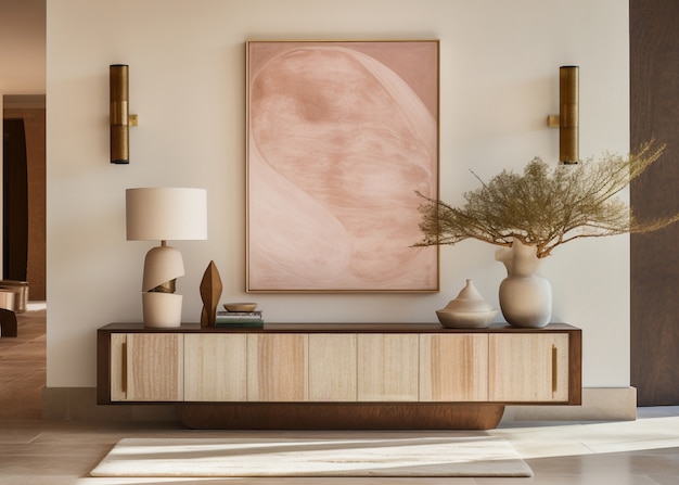 Home entryway with modern furnishing and design