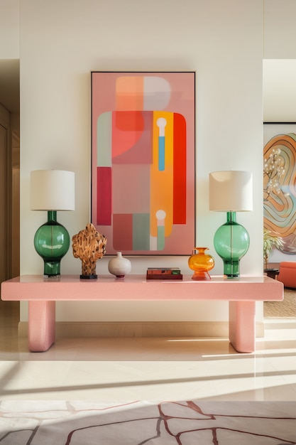 Home entryway with modern furnishing and design