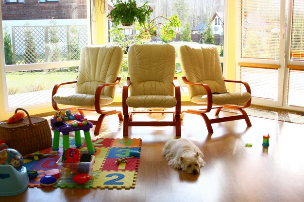 Home interior in summer house