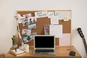 Free photo home office desk design mock up
