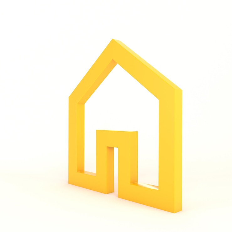 Free Photo home sign right side with white background