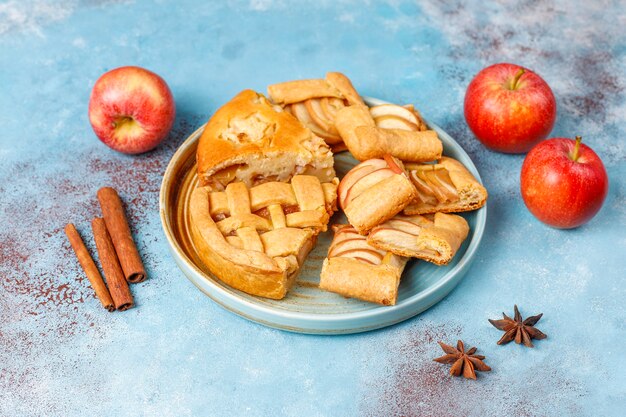 Homemade apple pie,cake and galette