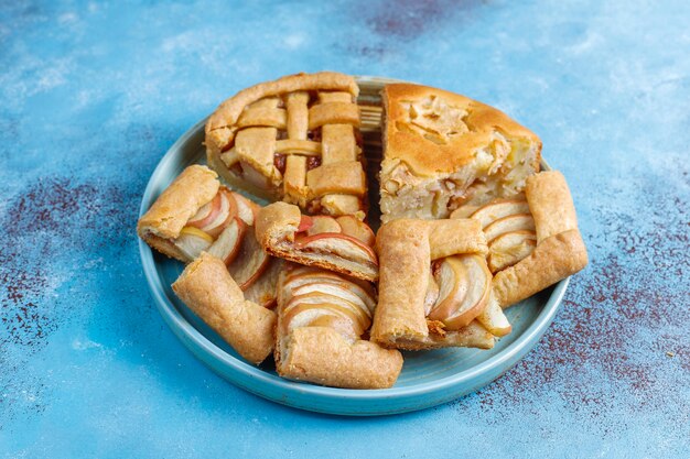 Homemade apple pie,cake and galette.